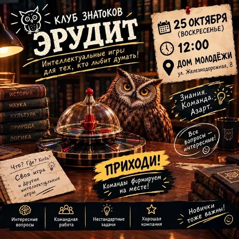 Афиша: Мозги, на старт! отдых по плану, думать — обязательно!